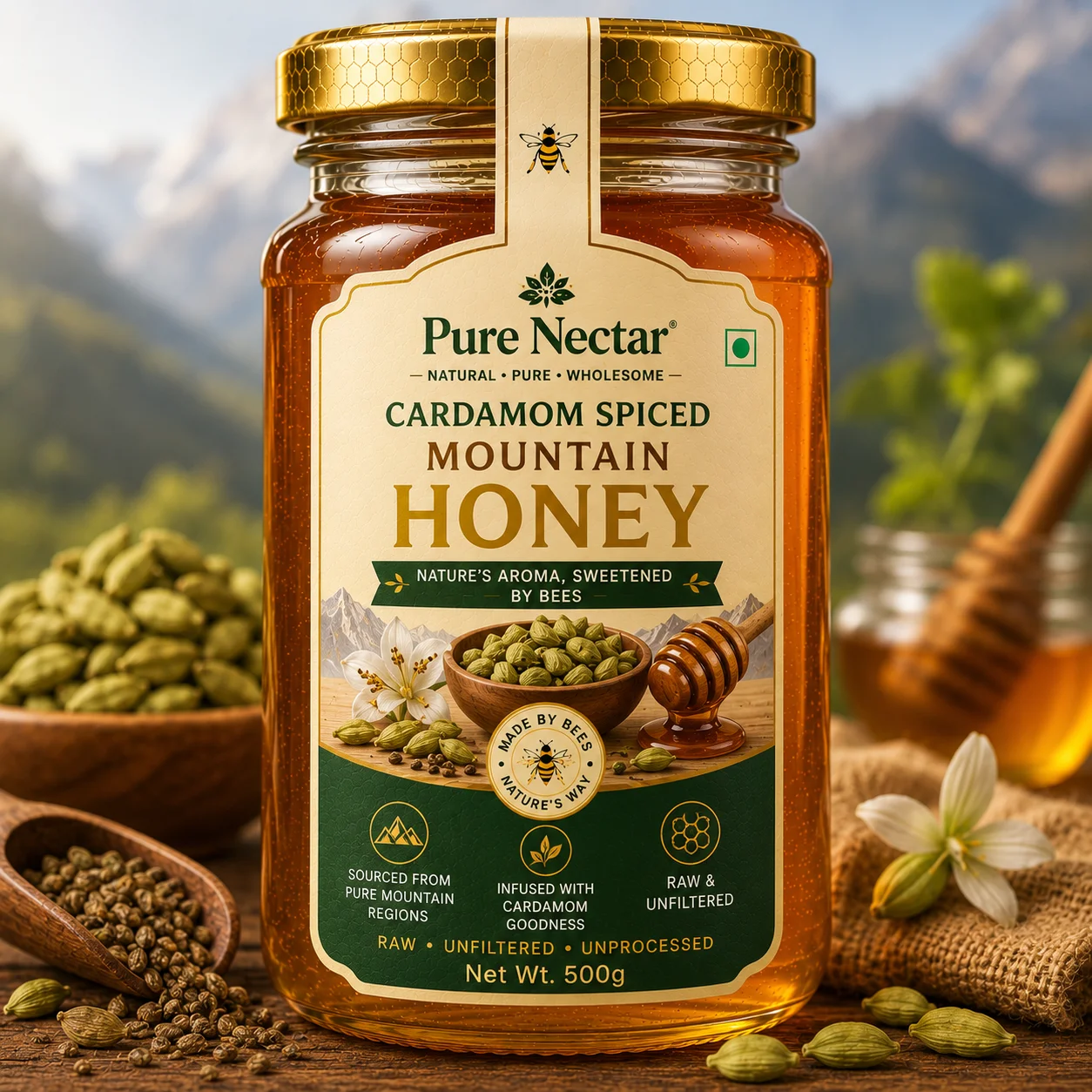 Cardamom Spiced Mountain Honey