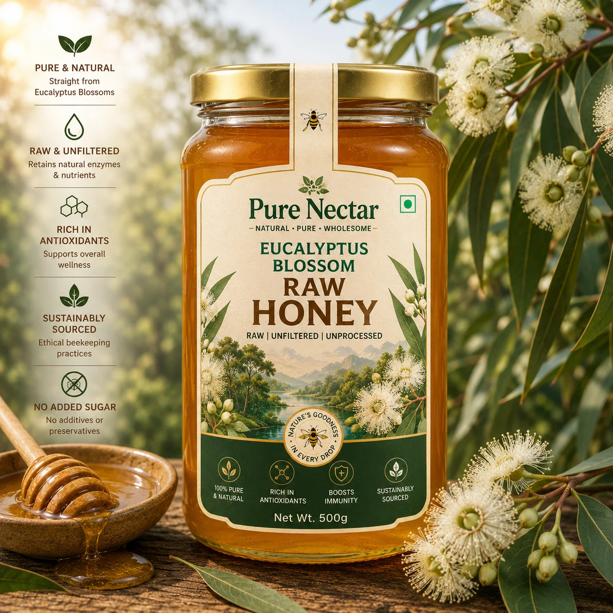 Eucalyptus Blossom Raw Honey