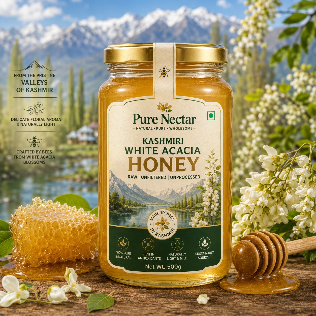 Kashmiri White Acacia Honey