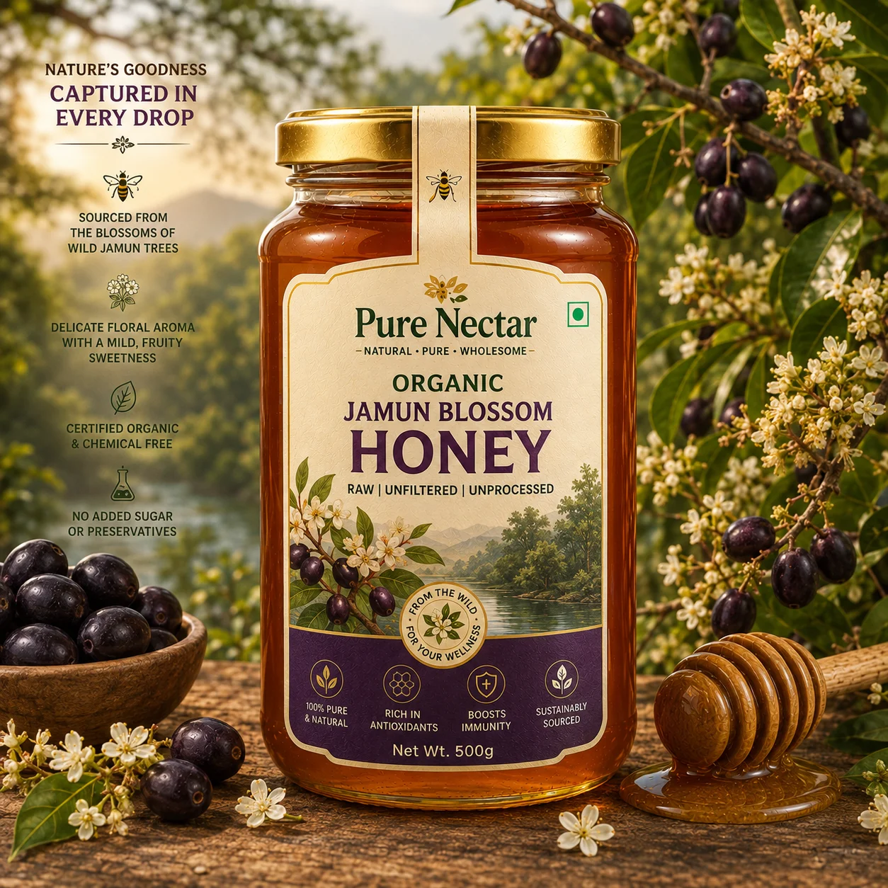 Organic Jamun Blossom Honey