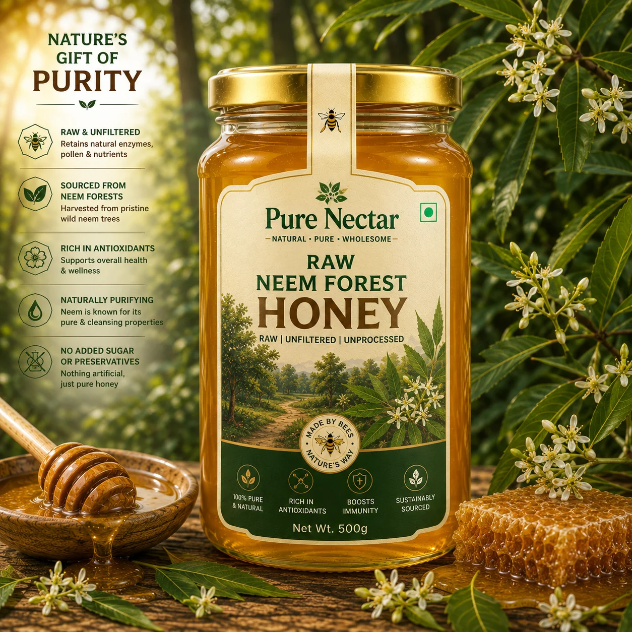 Raw Neem Forest Honey