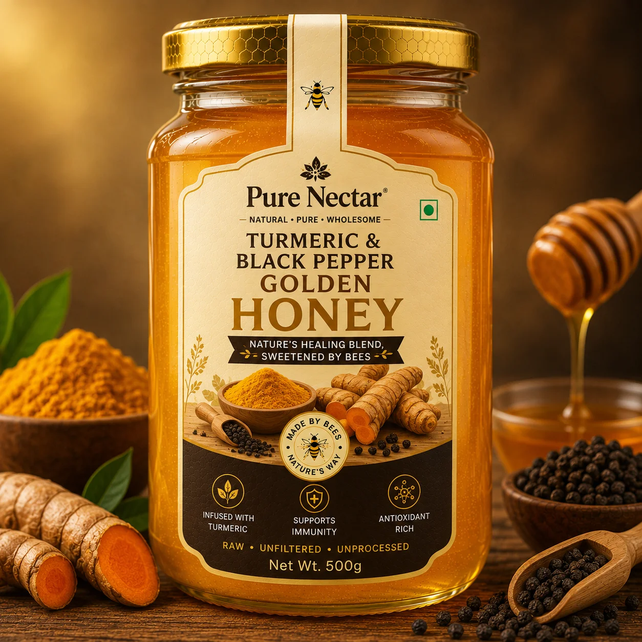 Turmeric & Black Pepper Golden Honey